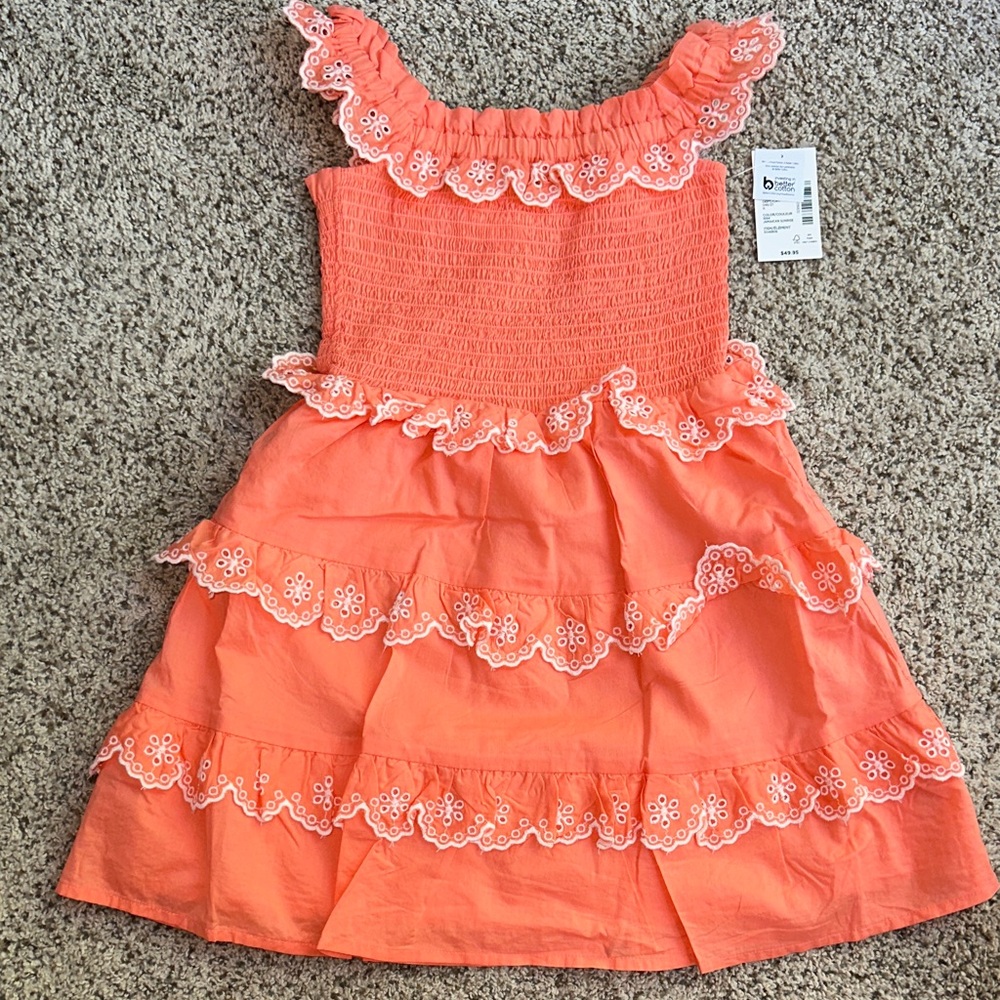 NWT Gymboree girls ' Bright Coral Lace Dress size 6